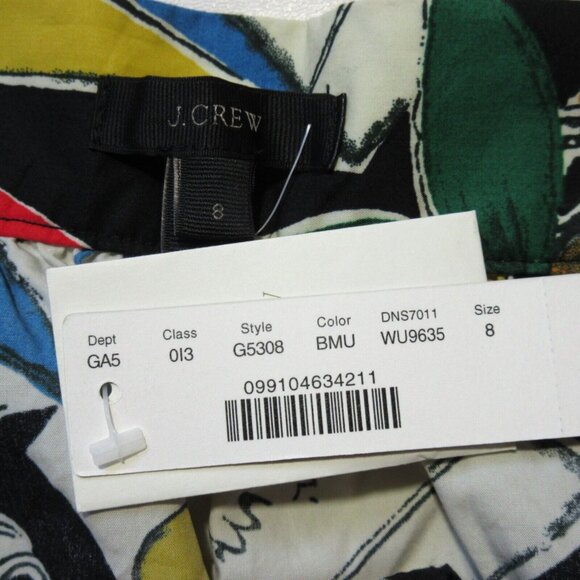 NWT J.Crew Button-Up A-Line in Postcard Print Fruit Belted Tie Skirt 8 - Picture 3 of 5